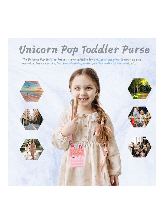 Mini Unicorn Small Cross Body Purse Fidget Poppers Toy 8.5x3.5x13.5cm - Image 5